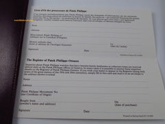 Patek Philippe Certificate Of Origin Lady Nautilus 4700 / 002 Wallet Manual