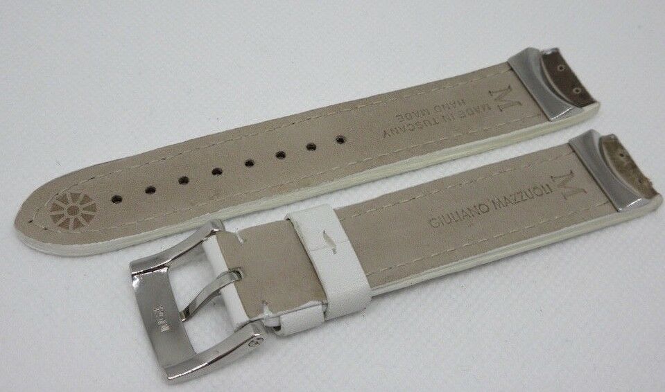 Giuliano Mazzuoli Manometro 18mm White Leather Strap Stainless Steel Buckle OEM