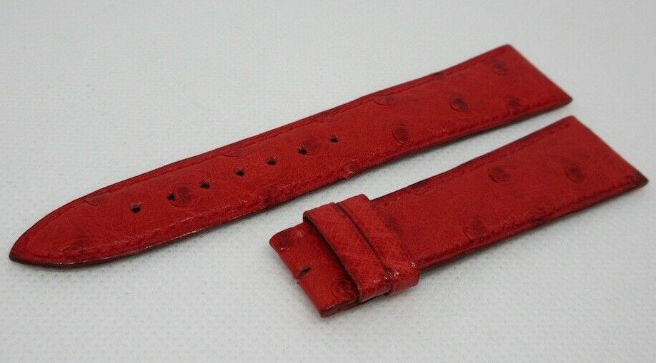 New Blancpain Red Ostrich Leather Strap 19mm OEM Genuine