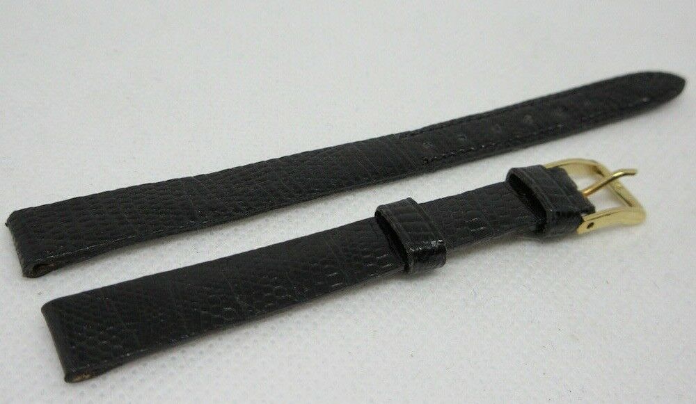 Omega 9mm Black Snakeskin Strap OEM Genuine Vintage Tang Buckle