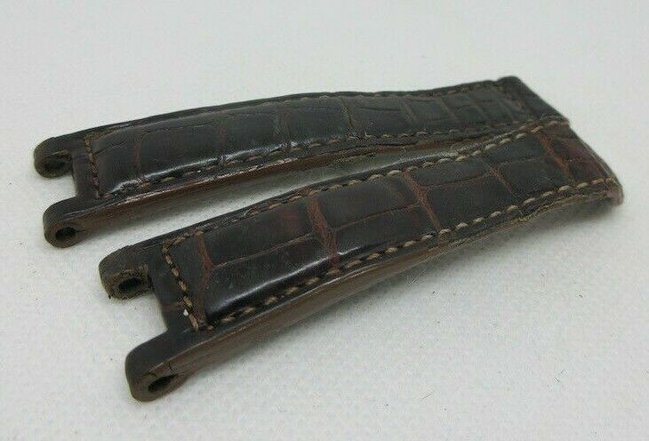 Cartier Pasha 18mm Brown Alligator Strap OEM Genuine for Deployant Buckle