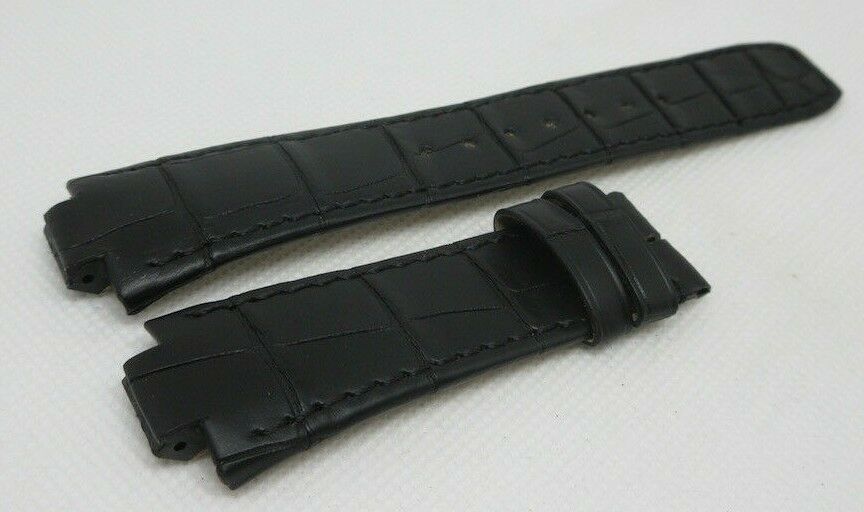 New Baume Mercier 25mm Black Alligator Strap OEM Genuine Bag