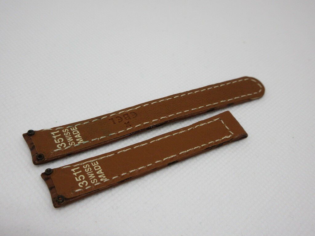 New Ebel 13mm Brown Sharkskin Leather Strap OEM Bag