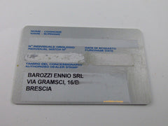 OEM Panerai Warranty Card Genuine