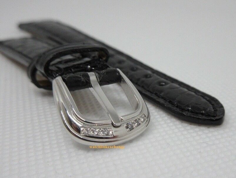 Franck Muller Diamond Stainless Steel Buckle 14mm Black Alligator Strap