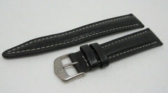 New Tag Heuer 18mm Black Leather Strap OEM Stainless Steel Buckle