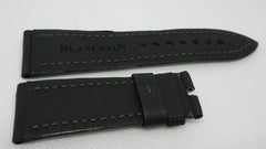 New Blancpain Black Sailcloth Leather Strap 23mm OEM Genuine