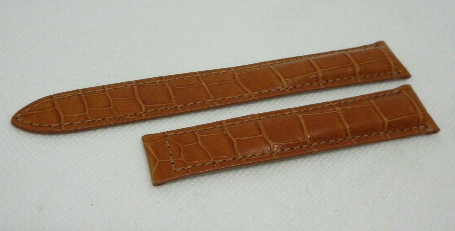 New Baume Mercier 18mm Brown Alligator Strap OEM Genuine XL Size