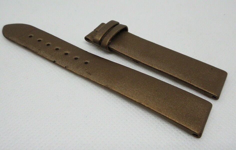 Jaeger LeCoultre 17mm Brown Satin Leather Strap OEM Fabric