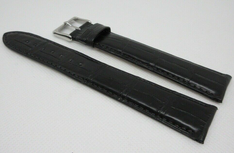 Camille Fournet 22mm Black Alligator Strap Buckle Genuine XXL Size