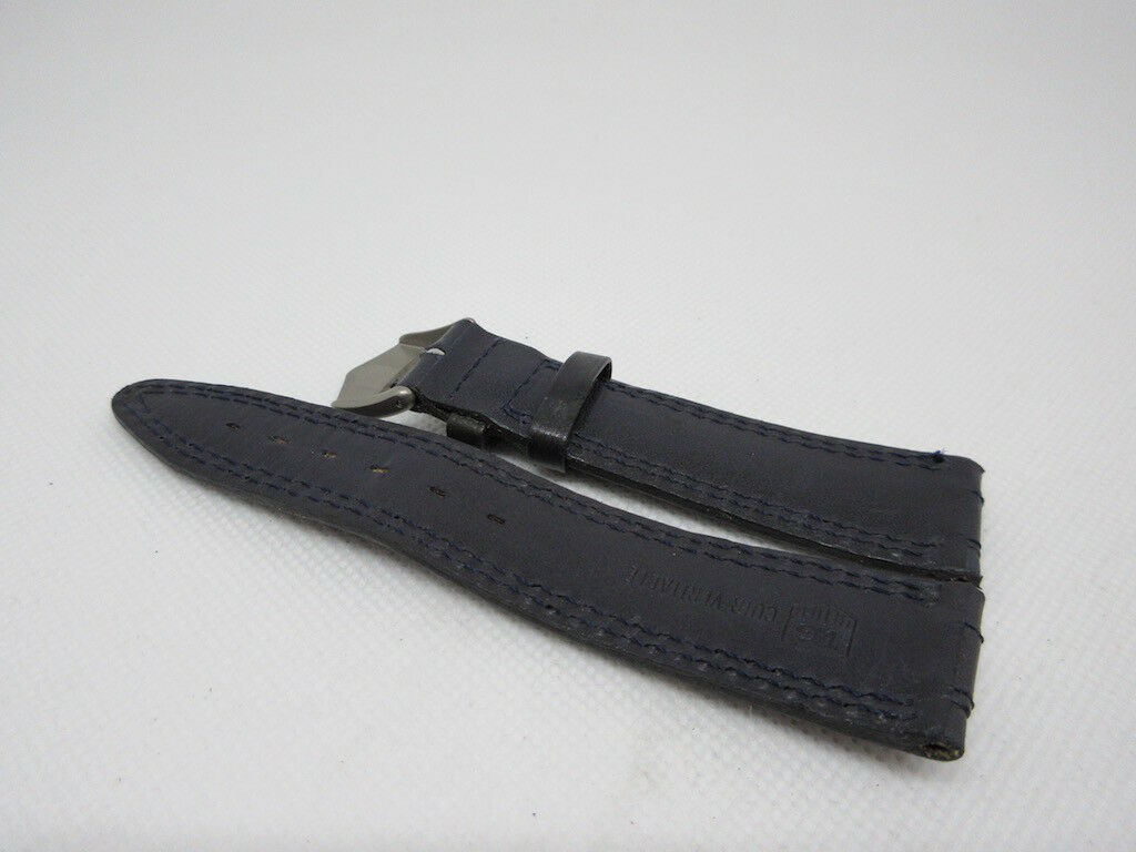 Tag Heuer 20mm Grey Leather Strap Blue Stitch Stainless Steel Buckle