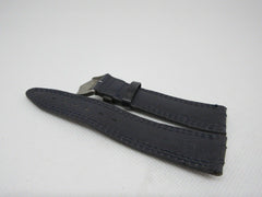 Tag Heuer 20mm Grey Leather Strap Blue Stitch Stainless Steel Buckle