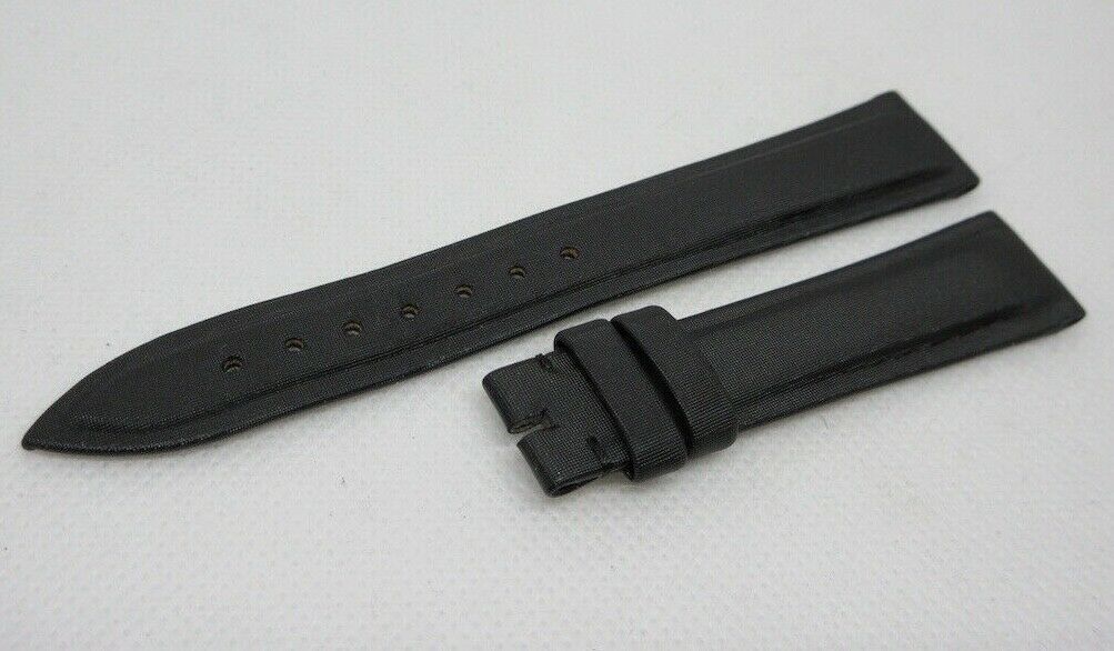 New Piaget 16mm Black Leather Strap Fabric OEM Genuine