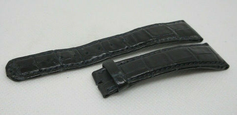 A. Lange & Sohne 20mm Black Alligator Strap OEM Genuine Blue Stitch