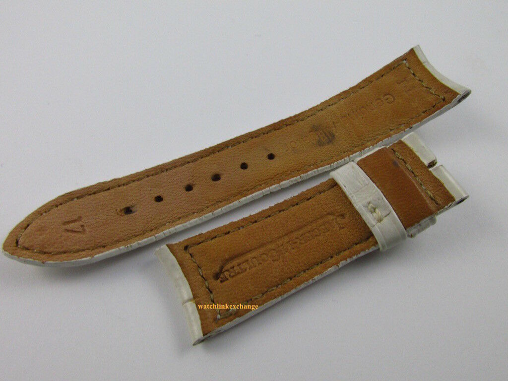 Jaeger LeCoultre 17mm White Alligator Strap OEM Short Size