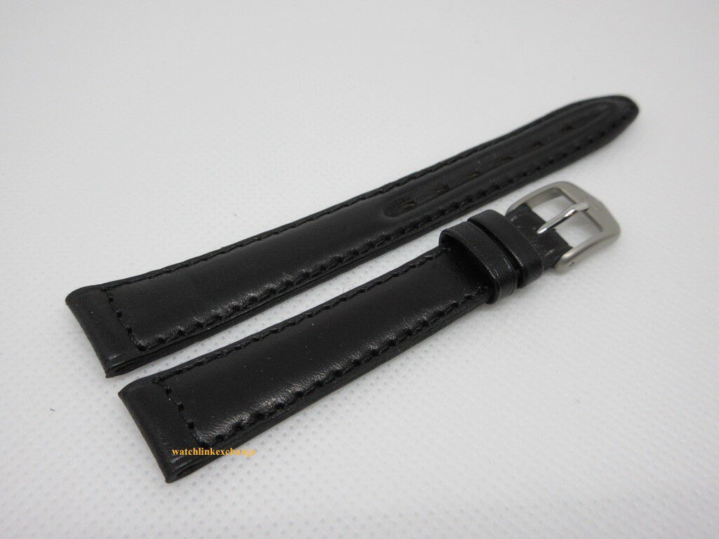 New Tag Heuer 14mm Black Leather Strap Steel Buckle