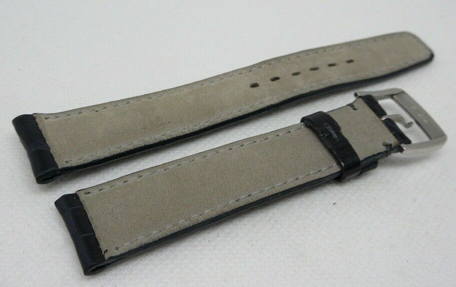 Omega 18mm Blue Alligator Strap Stainless Steel Tang Buckle OEM Genuine