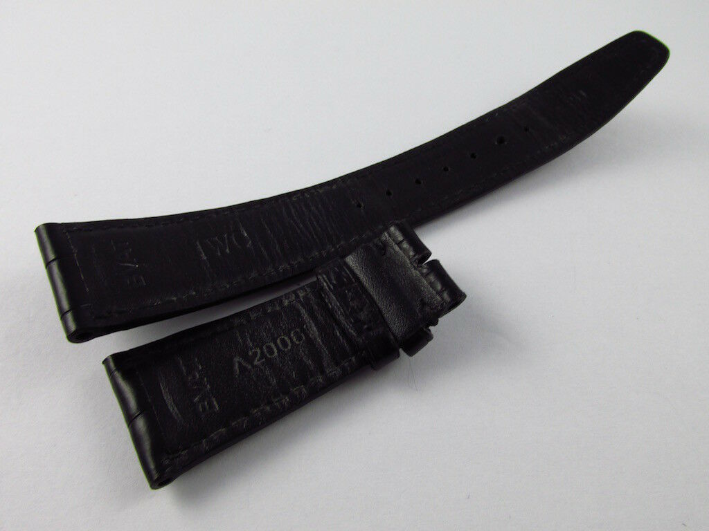 IWC 22mm Black Alligator Strap OEM for Deployant Buckle