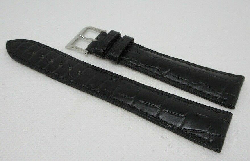 New Camille Fournet 21mm Black Alligator Strap Buckle Genuine