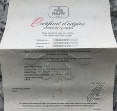 Patek Philippe Nautilus 3800 Certificate Of Origin Blank Undated 3800 / 001 OEM