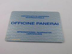 OEM Panerai Warranty Card Genuine