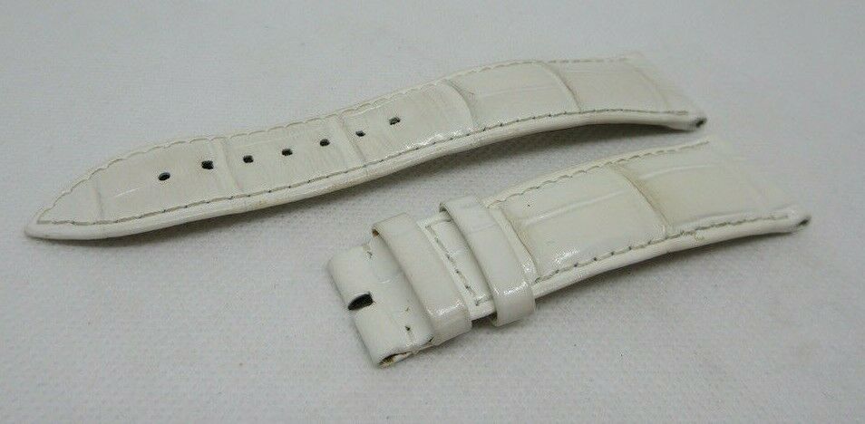 Franck Muller 22mm White Alligator Strap OEM Genuine Glossy