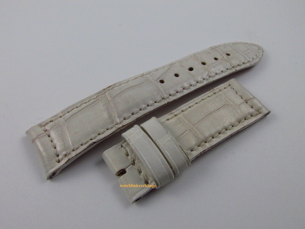 Jaeger LeCoultre 17mm White Alligator Strap OEM Short Size