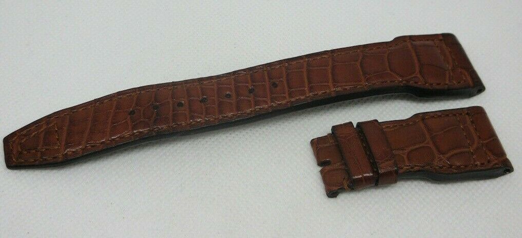 IWC Pilot 22mm Brown Alligator Strap for Deployant Buckle OEM Genuine