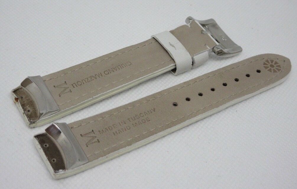 Giuliano Mazzuoli Manometro 18mm White Leather Strap Stainless Steel Buckle OEM