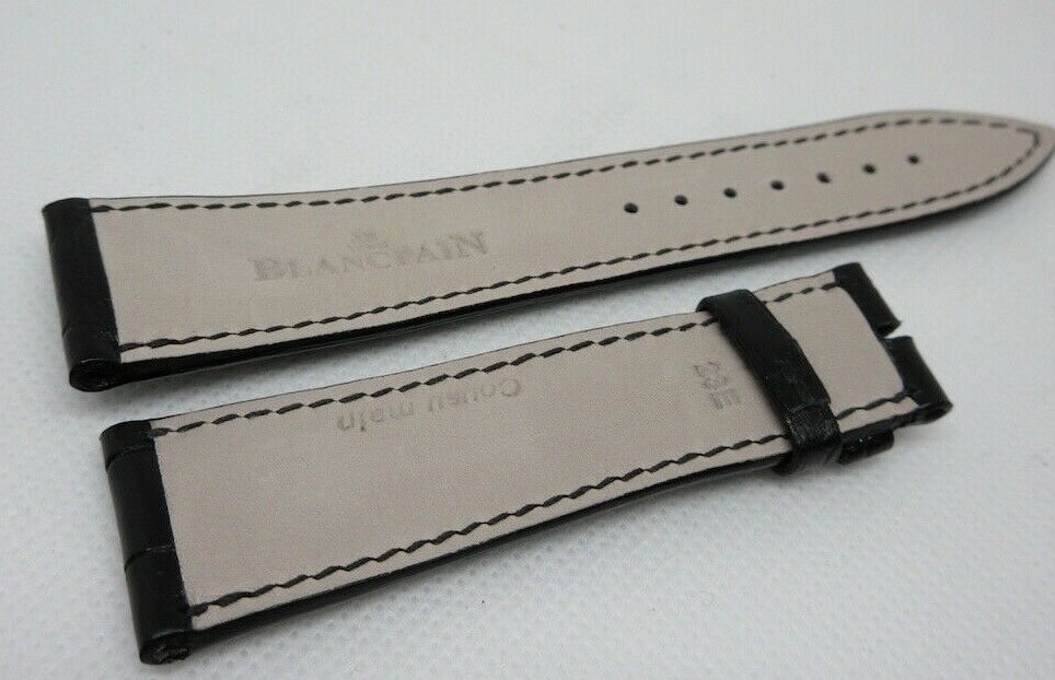 New Blancpain 22mm Black Alligator Strap OEM Genuine