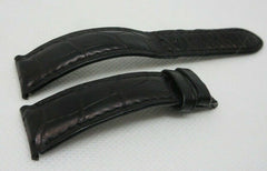 Patek Philippe 19mm Black Alligator Strap OEM Genuine Grey Stitch