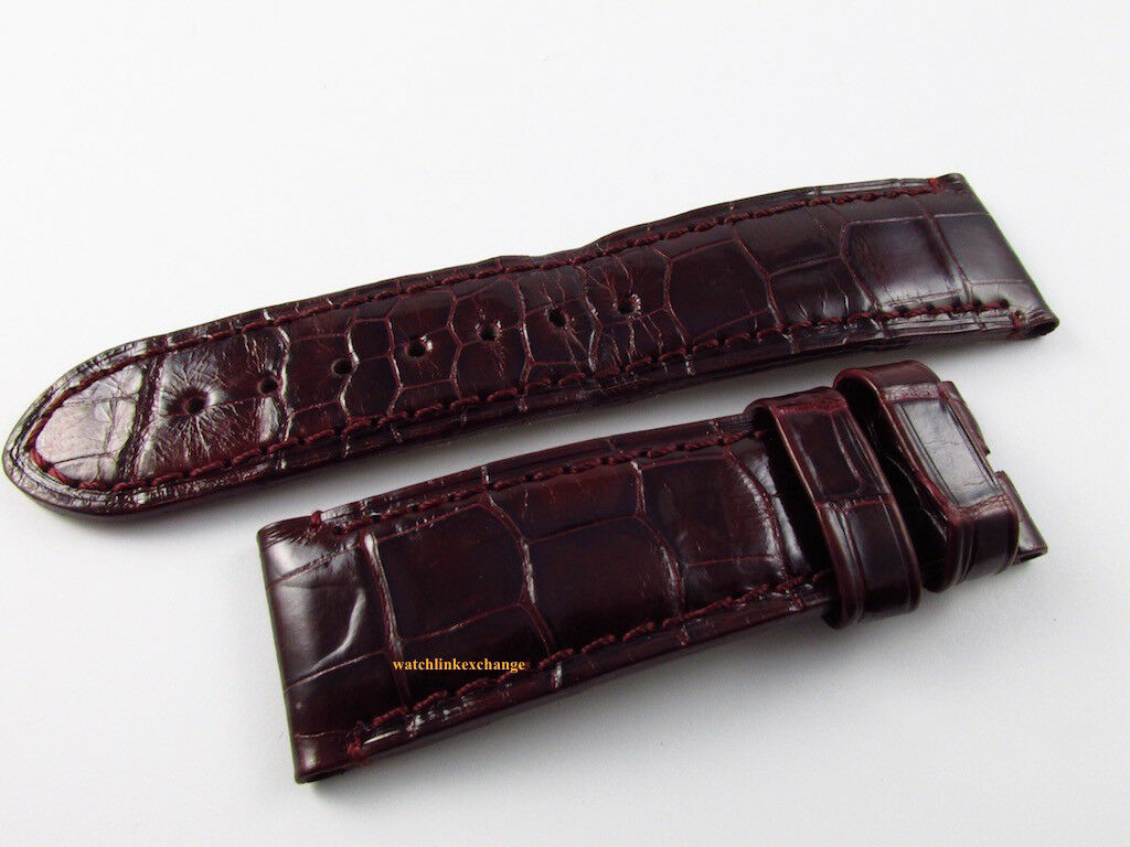 Panerai 23mm Burgundy Alligator Strap OEM for Radiomir 42mm Pin Buckle A Series