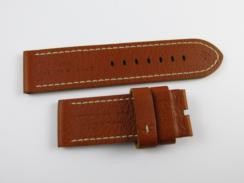 New Panerai 26mm Brown Vintage Calf Leather Strap OEM