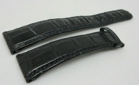 A. Lange & Sohne 20mm Black Alligator Strap OEM Genuine Blue Stitch