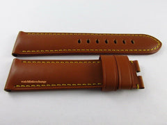 New Panerai 24mm Monte Carlo Brown Calf Rugby Gold Leather Strap Yellow OEM XL