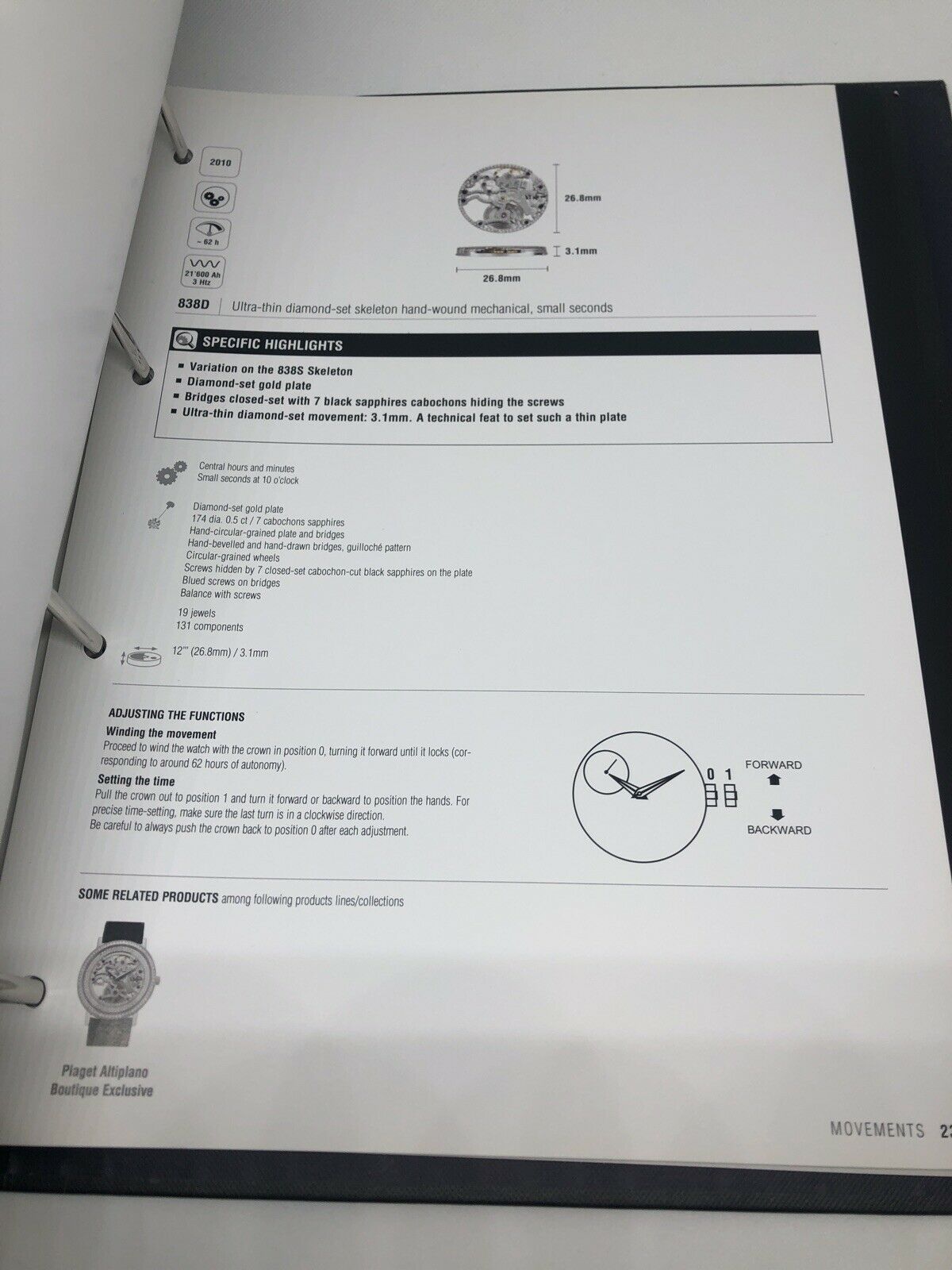Piaget Masterline Book Binder Watches 2010 2011