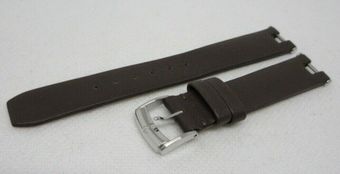 New Baume Mercier 14mm Dark Brown Leather Strap Stainless Steel Buckle OEM