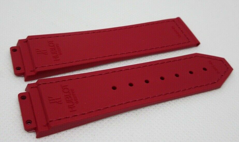 New Hublot 22mm Red Gummy Alligator Strap for Big Bang 41mm OEM Genuine