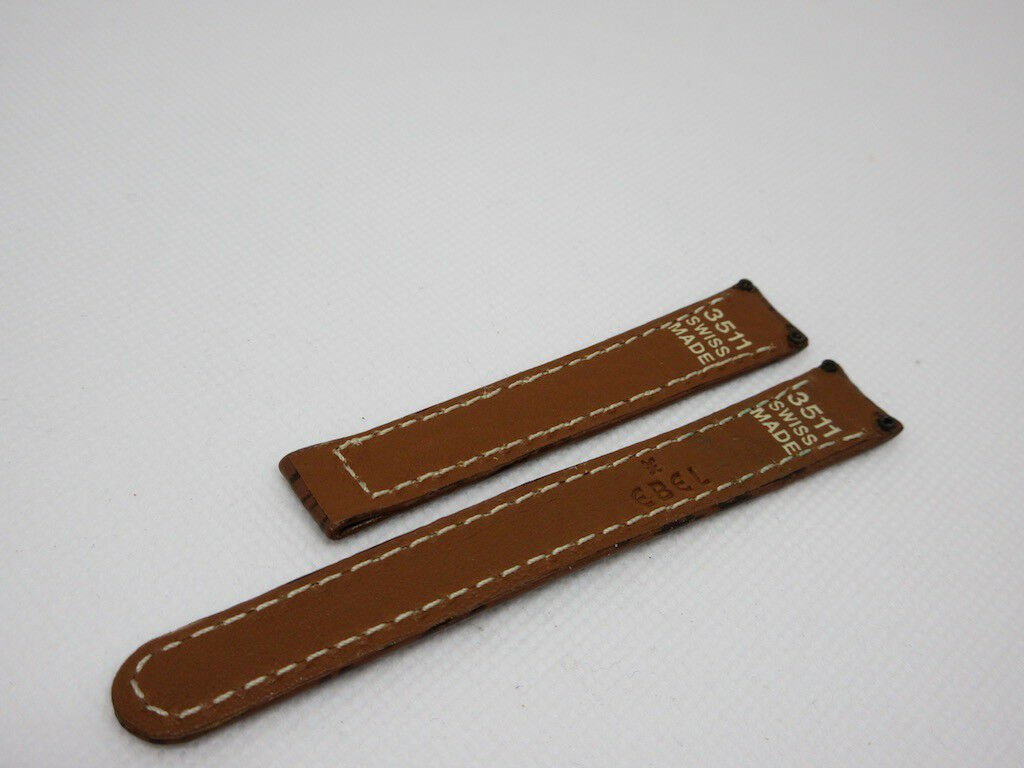 New Ebel 13mm Brown Sharkskin Leather Strap OEM Bag