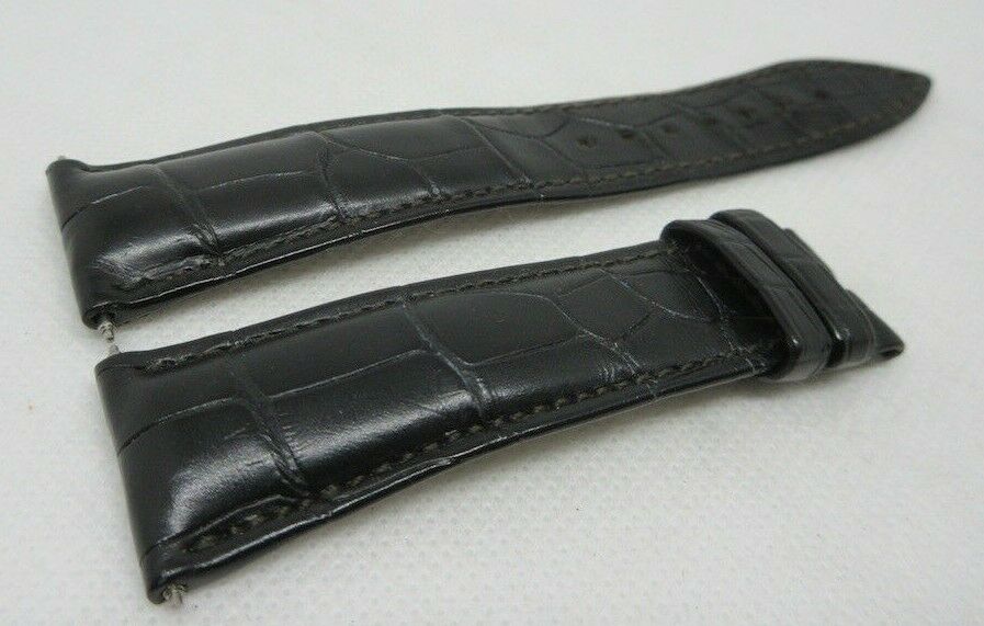 Franck Muller 22mm Black Alligator Strap OEM Genuine Grey Stitch