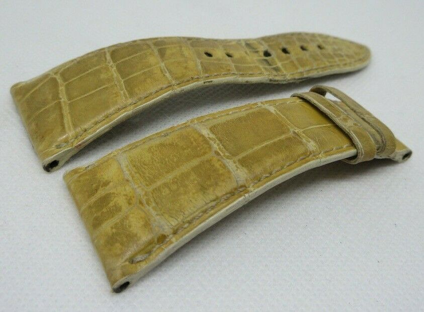 Cartier Tank Divan Yellow Alligator Strap 28mm OEM Genuine