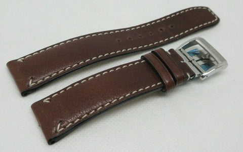 New Baume Mercier 20mm Brown Leather Strap Deployant Buckle OEM Genuine Steel