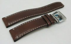 New Baume Mercier 20mm Brown Leather Strap Deployant Buckle OEM Genuine Steel