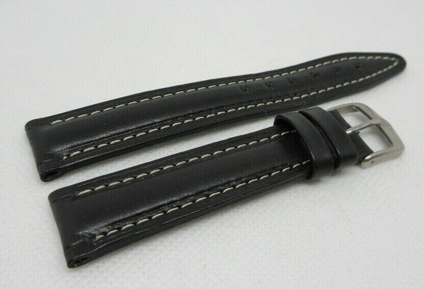 New Tag Heuer 18mm Black Leather Strap OEM Stainless Steel Buckle