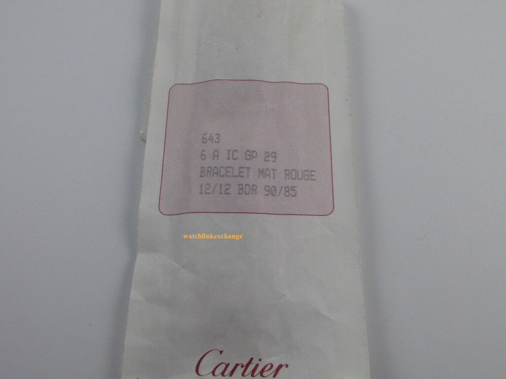 New Cartier 12mm Red Alligator Strap OEM Bag for Deployant Buckle