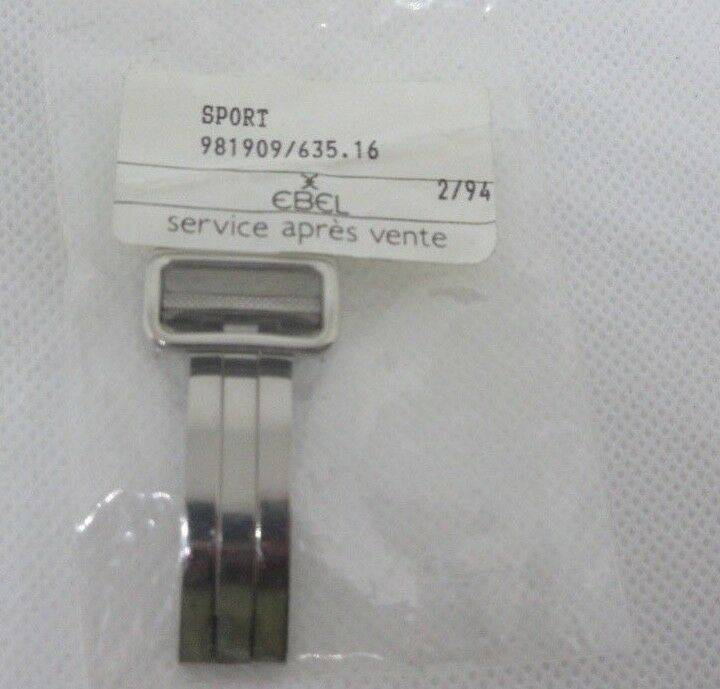 New Ebel 16mm Deployant Buckle Stainless Steel Polished OEM Bag