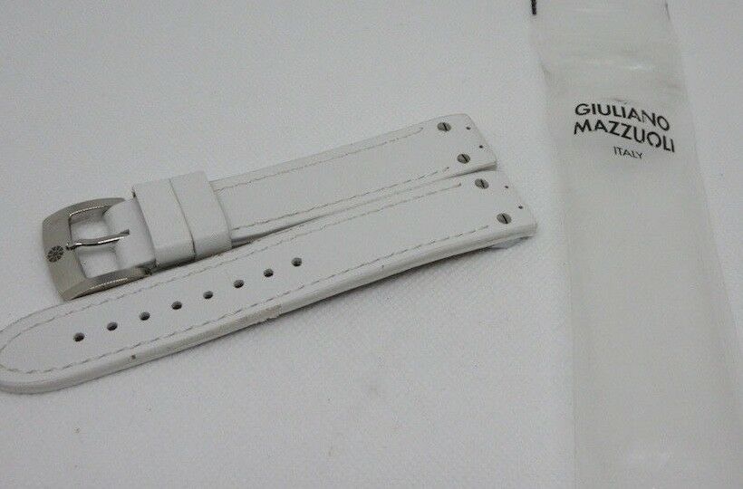 Giuliano Mazzuoli Manometro 18mm White Leather Strap Stainless Steel Buckle