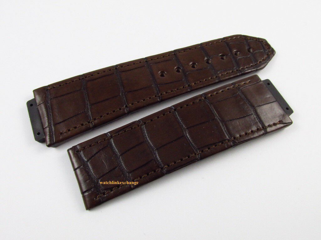New Hublot Big Bang 25mm Brown Alligator Strap OEM Bag