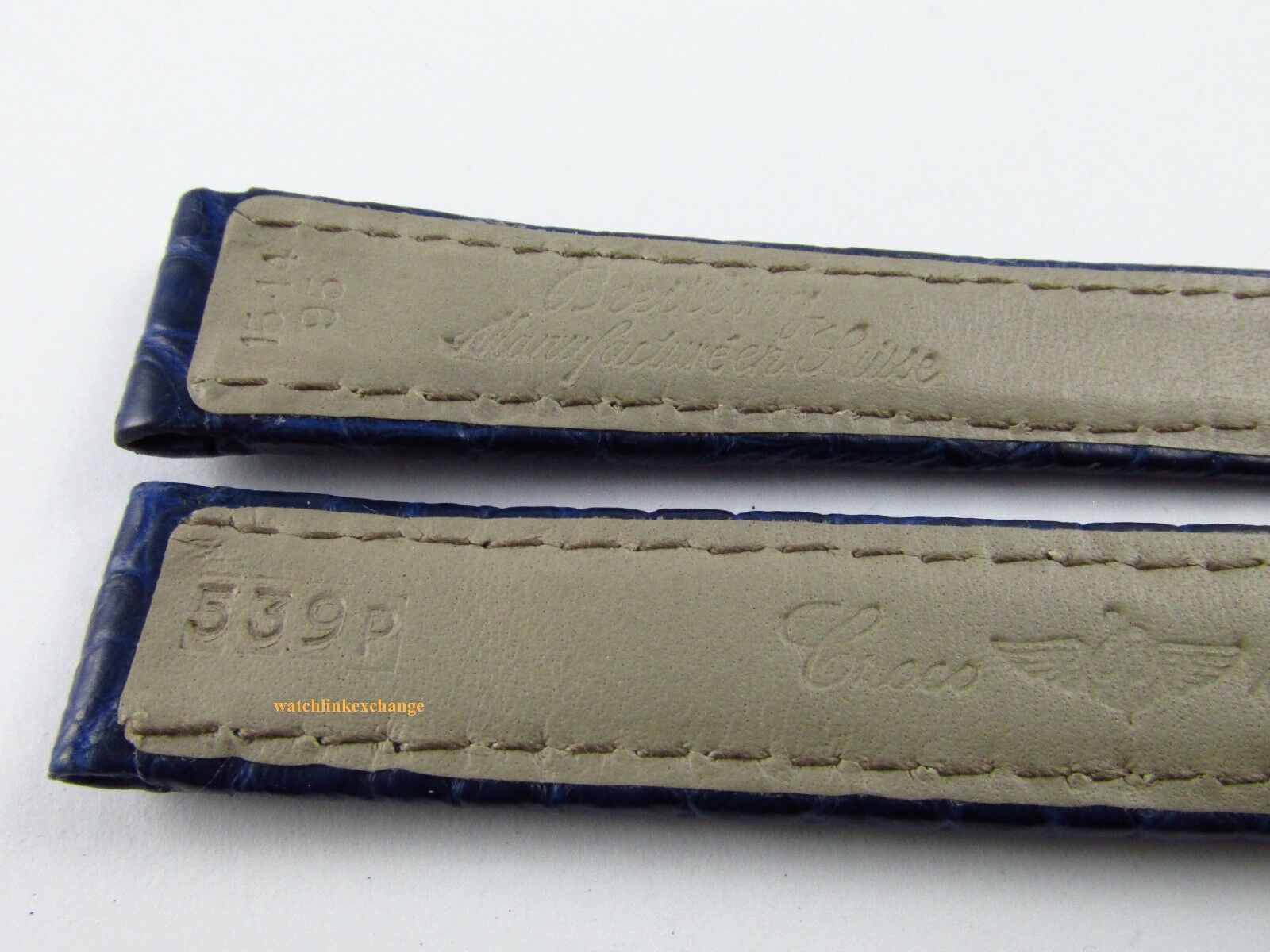 New Breitling 15mm Blue Alligator Strap 539P OEM