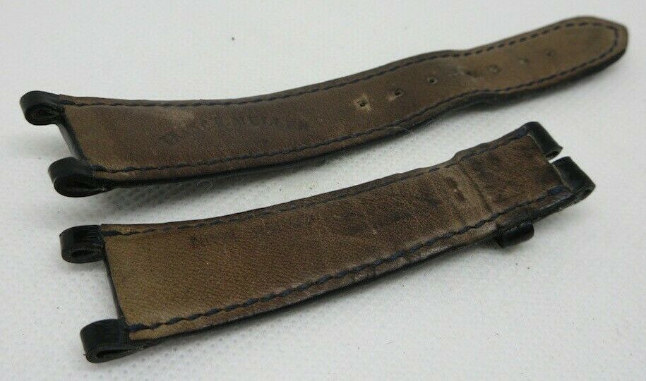 Franck Muller 20mm Black Alligator Strap Double Mystery OEM Genuine Blue Stitch